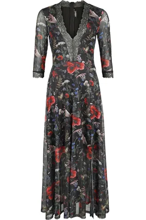 Jawbreaker Rockabilly Pitkä mekko - Night Meadow Maxi Dress - XS- XXL - varten Naiset