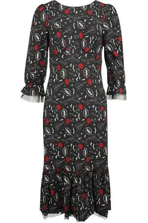 Hell Bunny Rockabilly Pitkä mekko - Lilth Maxi Dress - XS- L - varten Naiset
