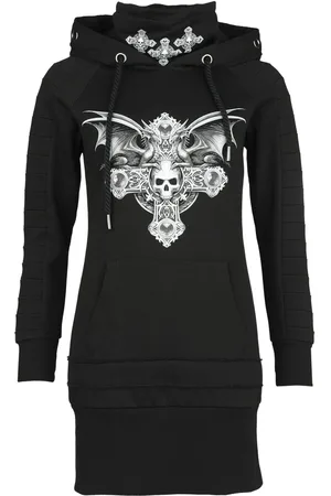 Gothicana Gootti Lyhyt mekko - Gothicana X Anne Stokes hupparimekko - S - varten Naiset