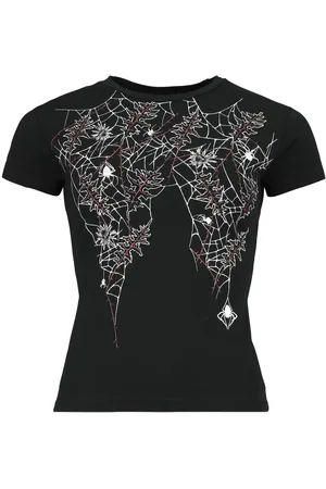 Gothicana Gootti T-paita - T-paita hämähäkinseitillä - L- XXL - varten Naiset