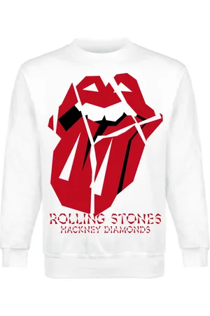 The Rolling Stones Svetari - Diamond Tongue White Crewneck - S- XXL - varten Miehet