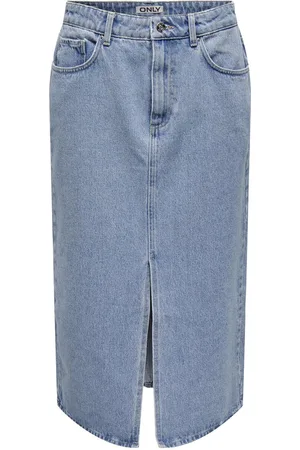 ONLY Keskipitkä hame - Onlbianca Midi Skirt DNM REA NOOS - XS- M - varten Naiset