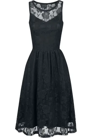 Gothicana Gootti Keskipitkä mekko - Hihaton pitsimekko - S- 5XL - varten Naiset