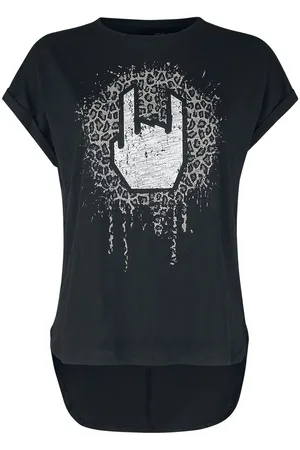 EMP T-paita - T-paita leopardi- ja Rockhand-painatuksella - S- 5XL - varten Naiset