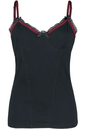 Gothicana Gootti Toppi - Toppi pitsikoristeilla - S- XXL - varten Naiset
