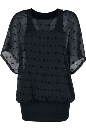 Forplay Gootti T-paita - Double Layer Stars Tee - S- 4XL - varten Naiset