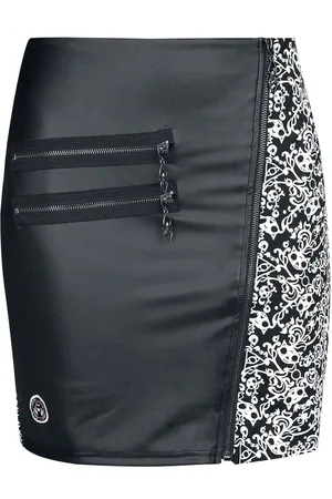 Gothicana Gootti Lyhyt hame - Gothicana X Emily The Strange Skirt - S- XXL - varten Naiset