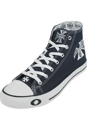 WEST COAST Rockabilly Varsitennarit - Warrior Hi-Tops - EU40- EU46 - varten Miehet