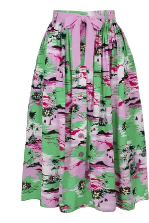 Hell Bunny Keskipitkä hame - Kai Skirt - XS- XL - varten Naiset