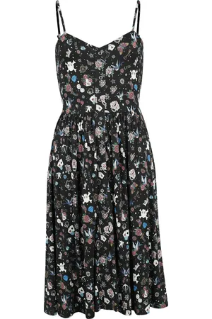 Rock Rebel Rock Keskipitkä mekko - Dress with Old School Print - S- XXL - varten Naiset