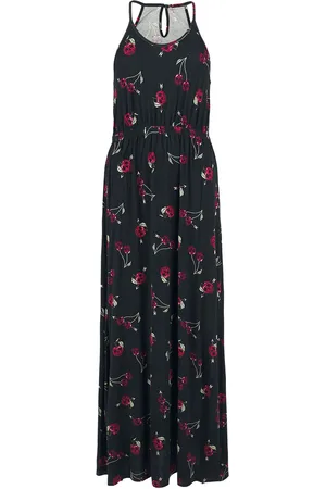 Rock Rebel Rock Pitkä mekko - Maksimekko kirsikkapääkallo-allover-painatuksella - S- XXL - varten Naiset