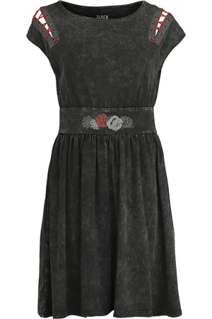 EMP Keskipitkä mekko - Cut Out Dress with Roses - S- XL - varten Naiset
