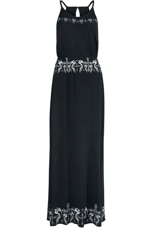 Gothicana Gootti Pitkä mekko - Gothicana X Anne Stokes mekko - S- XXL - varten Naiset