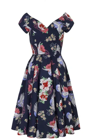 Hell Bunny Rockabilly Keskipitkä mekko - Misa Midi Dress - XS- 4XL - varten Naiset