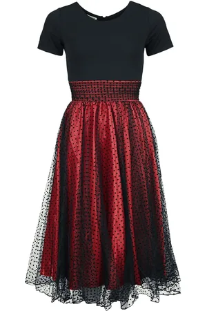 Belsira Rockabilly Keskipitkä mekko - Retrokleid mit Punkten - S- XL - varten Naiset
