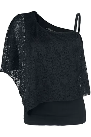 Gothicana Gootti T-paita - Soft Shoulder - M - varten Naiset