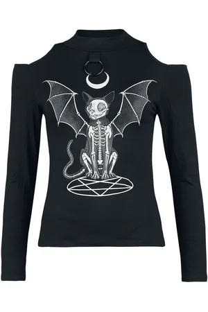 Gothicana Gootti Pitkähihainen paita - Pitkähihainen paita leikkausilla - S- XXL - varten Naiset