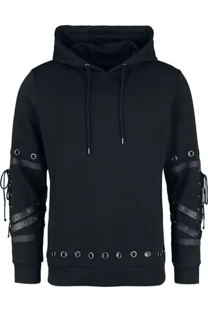 Gothicana Gootti Huppari - Huppari reikaniiteillä ja keinonahkaisilla koristeilla - S- XXL - varten Miehet