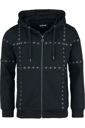 Gothicana Gootti Vetoketjuhuppari - Rivet Hole Zipper Hoodie - S- XXL - varten Miehet
