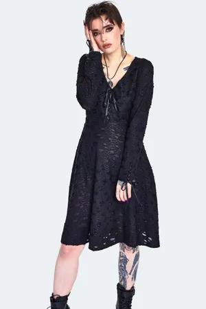 Jawbreaker Gootti Lyhyt mekko - Venom Print Distressed Skater Dress - S- M - varten Naiset