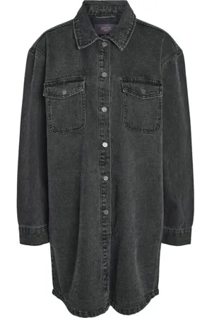 Noisy May Keskipitkä mekko - NMALVA L/S DENIM DRESS AZ387BL FWD NOOS - XS- S - varten Naiset