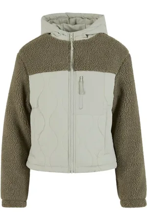 Urban classics Välikausitakki - Ladies Sherpa Crinkle Nylon Mix Jacket - XS- M - varten Naiset