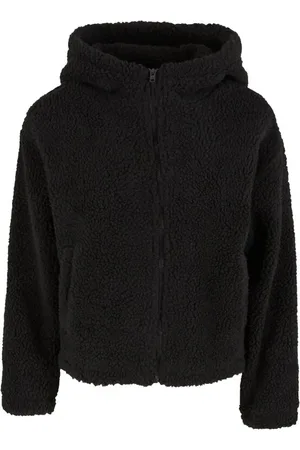 Urban classics Välikausitakki - Ladies Short Hooded Sherpa Jacket - S- XL - varten Naiset