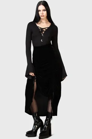 Killstar Gootti Pitkä hame - Daldina Midi Skirt - XS- 4XL - varten Naiset