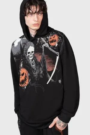 Killstar Gootti Huppari - Scythe Oversized Hoodie - S- M - varten Miehet