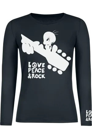 LOONEY TUNES Pitkähihainen paita - Tweety - Love, Peace & Rock - S- XXL - varten Naiset