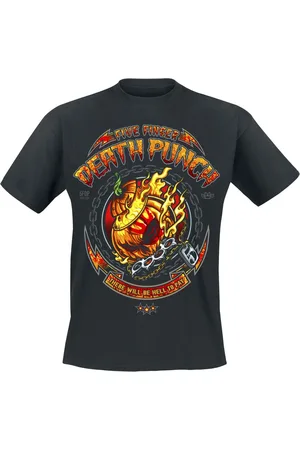 Five Finger Death Punch T-paita - Burning Pumpkin Halloween - S- XXL - varten Miehet