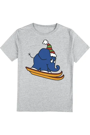Die Sendung mit der Maus T-paita - Elephant - winter sport - ski - 140- 164 - varten lapset