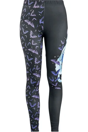Full Volume Leggingsit - Leggings With Cat And Bat Print - S- XXL - varten Naiset