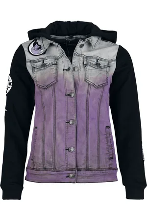 Gothicana Farkkutakki - Jacket with cat patches - S- XL - varten Naiset