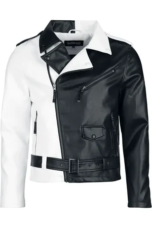 Gothicana Keinonahkatakki - Jacket in black and white - S- XXL - varten Miehet