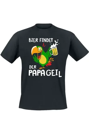 Funshirt Fun T-paita - Bier findet der Papageil - M- 3XL - varten Miehet