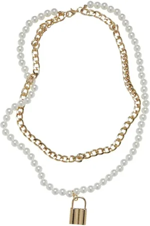 Urban classics Kaulakoru - Padlock Pearl Layering Necklace - varten Naiset