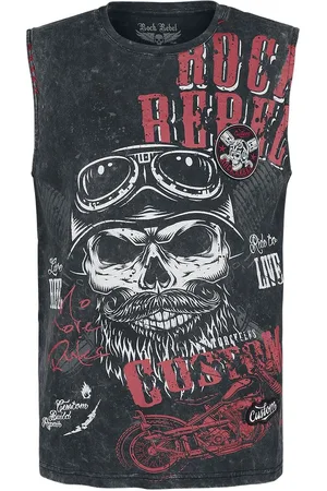 Rock Rebel Rock Tank-toppi - Washed Tank with Print - S- XXL - varten Miehet