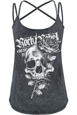 Rock Rebel Rock Toppi - Toppi vintagepesulla ja painatuksella - S- 5XL - varten Naiset