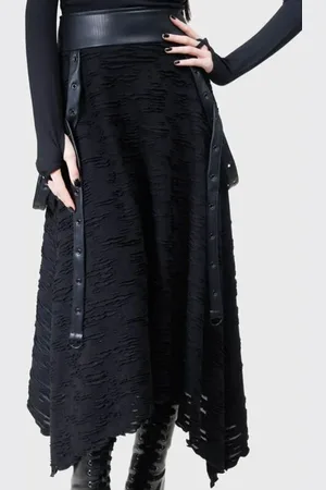 KIHILIST by KILLSTAR Gootti Keskipitkä hame - Gloomara Skirt - S- 4XL - varten Naiset