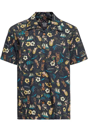 King kerosin Rockabilly Lyhythihainen kauluspaita - Tropical Hawaiian Style Shirt Deluxe - M- 4XL - varten Miehet