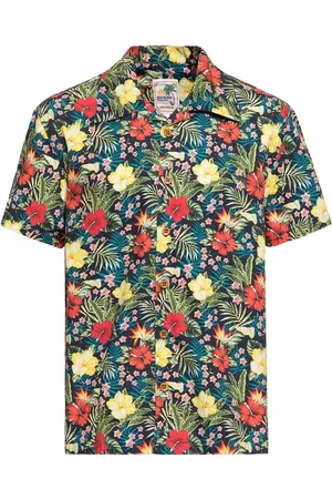 King kerosin Rockabilly Lyhythihainen kauluspaita - Tropical Hawaiian Style Shirt - M- 4XL - varten Miehet