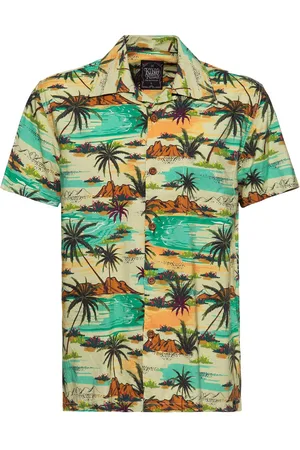 King kerosin Lyhythihainen kauluspaita - AOP Shirt Tropical Sea - S- XXL - varten Miehet