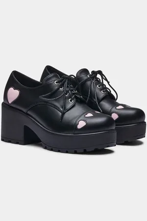 Koi Rockabilly Korkokengät - Tennin Heart Shoes - EU36- EU39 - varten Naiset