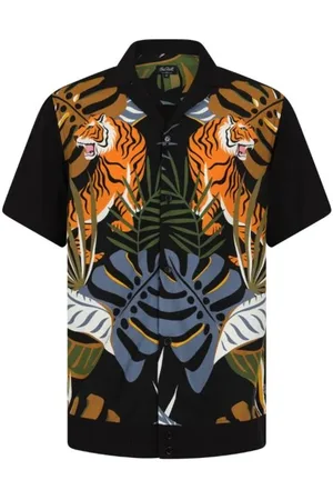 Chet Rock Rockabilly Lyhythihainen kauluspaita - Tiger Shirt - S- XXL - varten Miehet