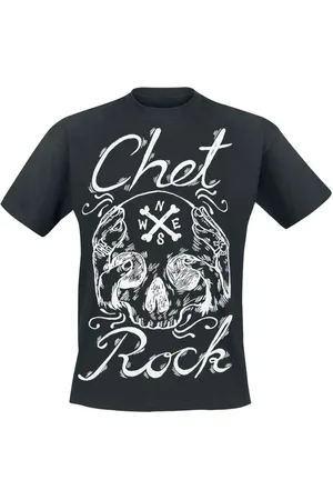 Chet Rock Rockabilly T-paita - Skull Black - M- XL - varten Miehet