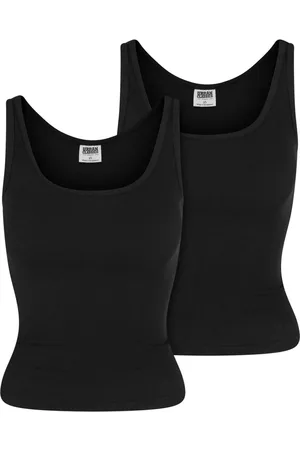 Urban classics Toppi - Ladies Organic Basic Rib Vest liivi (2 kpl setti) - L- XL - varten Naiset