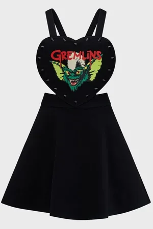 Killstar Gootti Lyhyt mekko - Gremlins - Stripe Pinafore Dress - XS- 4XL - varten Naiset