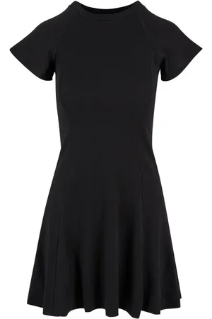 Urban classics Lyhyt mekko - Ladies Ribbed Skater Dress mekko - XS- 4XL - varten Naiset