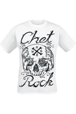 Chet Rock Rockabilly T-paita - Skull White - M- XL - varten Miehet